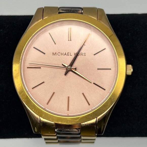 Michael Kors MK4301 Runway Rose Gold Tortoise Ladies Watch Extra Links Working - Picture 7 of 11